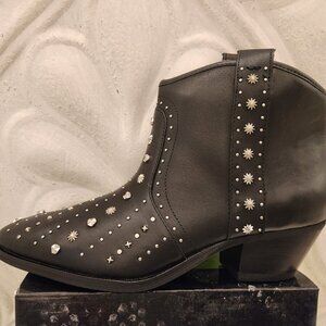 Sam Edelman Black Leather "Brian" Ankle Western Boots. NIB. Size 6.5